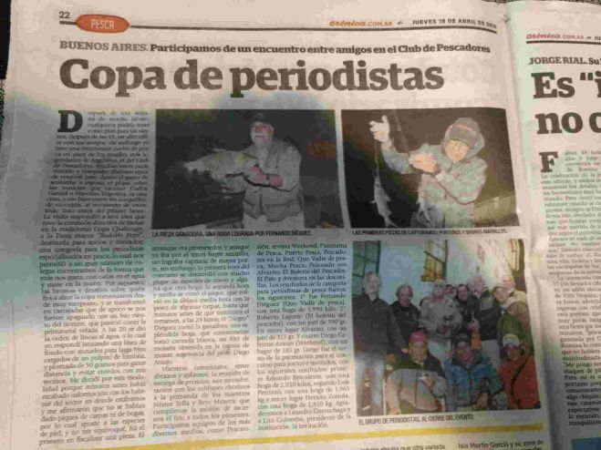 Crónica Pesca en la cobertura del Concurso a la pieza mayor y Copa Challenger &quot;Rodolfo Perri&quot;